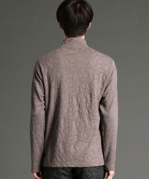 HIDEAWAYS NICOLE（ハイダウェイニコル）の「クラック柄ブリスタージャカードハイネック（Tシャツ/カットソー・メンズ・ブラック/オフホワイト/モカ・MEDIUM/LARGE/X-LARGE）」の6枚目の写真