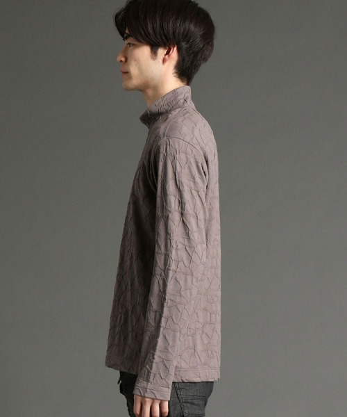 HIDEAWAYS NICOLE（ハイダウェイニコル）の「クラック柄ブリスタージャカードハイネック（Tシャツ/カットソー・メンズ・ブラック/オフホワイト/モカ・MEDIUM/LARGE/X-LARGE）」の7枚目の写真