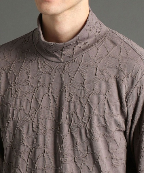 HIDEAWAYS NICOLE（ハイダウェイニコル）の「クラック柄ブリスタージャカードハイネック（Tシャツ/カットソー・メンズ・ブラック/オフホワイト/モカ・MEDIUM/LARGE/X-LARGE）」の8枚目の写真