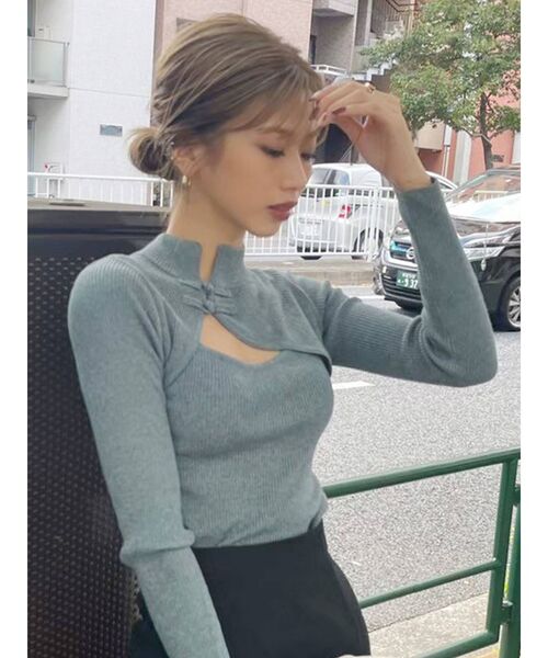 MURUA（ムルーア）の「チャイナタイトニット（ニット/セーター・レディース・ベージュ/グレー/ブラック/オレンジ/ブルー・FREE）」の16枚目の写真