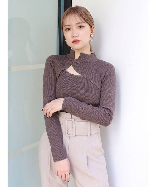 MURUA（ムルーア）の「チャイナタイトニット（ニット/セーター・レディース・ベージュ/グレー/ブラック/オレンジ/ブルー・FREE）」の21枚目の写真