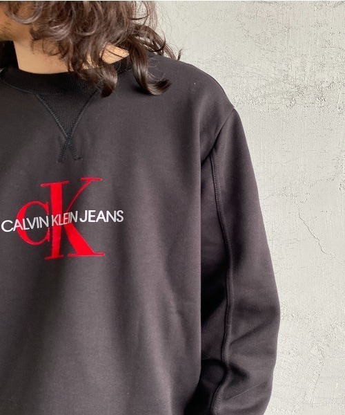Calvin Klein Jeans（カルヴァンクラインジーンズ）の「[Calvin Klein Jeans/カルバンクラインジーンズ] ARCHVAL モノグラム FLOCK クルーネックスウェット（スウェット・レディース・ブラック・L/M/XL）」の8枚目の写真
