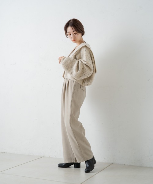 Kastane（カスタネ）の「【SETUP対応】ハイウエストダブルタックパンツ（その他パンツ・レディース・ブラック/ブラウン/ライトベージュ・FREE）」の18枚目の写真