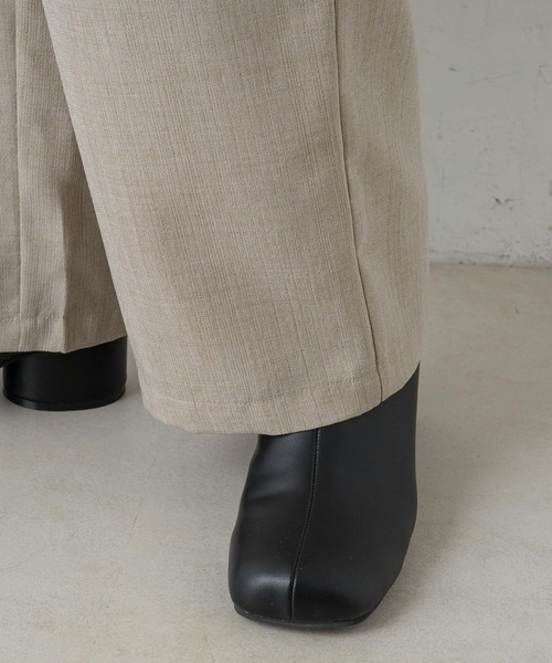 Kastane（カスタネ）の「【SETUP対応】ハイウエストダブルタックパンツ（その他パンツ・レディース・ブラック/ブラウン/ライトベージュ・FREE）」の13枚目の写真