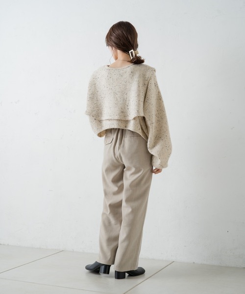 Kastane（カスタネ）の「【SETUP対応】ハイウエストダブルタックパンツ（その他パンツ・レディース・ブラック/ブラウン/ライトベージュ・FREE）」の6枚目の写真