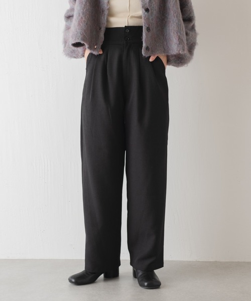 Kastane（カスタネ）の「【SETUP対応】ハイウエストダブルタックパンツ（その他パンツ・レディース・ブラック/ブラウン/ライトベージュ・FREE）」の8枚目の写真