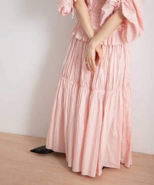 iI（アイ）の「iI　check shirring skirt（スカート・レディース・ブラック系その他/ピンク系その他・ONE）」の10枚目の写真