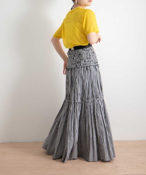 iI（アイ）の「iI　check shirring skirt（スカート・レディース・ブラック系その他/ピンク系その他・ONE）」の8枚目の写真