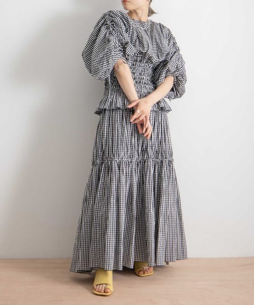 iI（アイ）の「iI　check shirring skirt（スカート・レディース・ブラック系その他/ピンク系その他・ONE）」の3枚目の写真