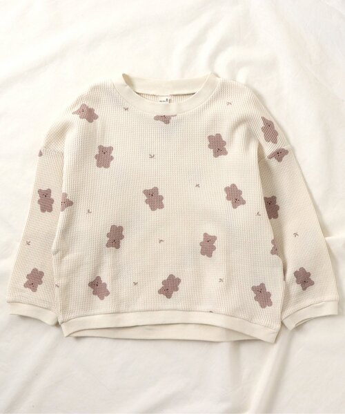 apres les cours（アプレレクール）の「ワッフルパジャマ(クマ柄・乗り物柄) 10分丈（ルームウェア/パジャマ・キッズ・ベージュ/アイボリー/グレー/オフホワイト・100/120/110/90/80/130）」の20枚目の写真