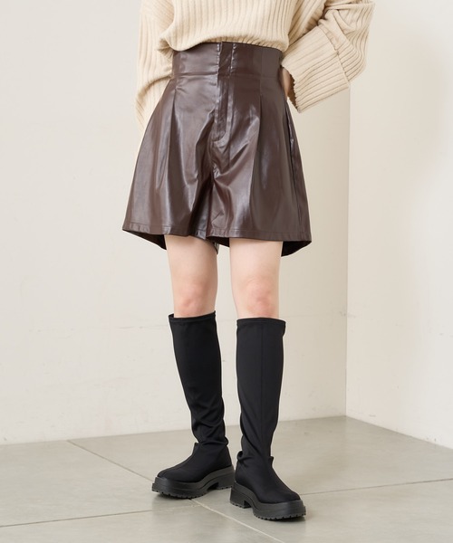 Cactus Jack ブラックレザーショートパンツ Cactus Jack ブラックレザーショートパンツ Cactus Jack ブラック