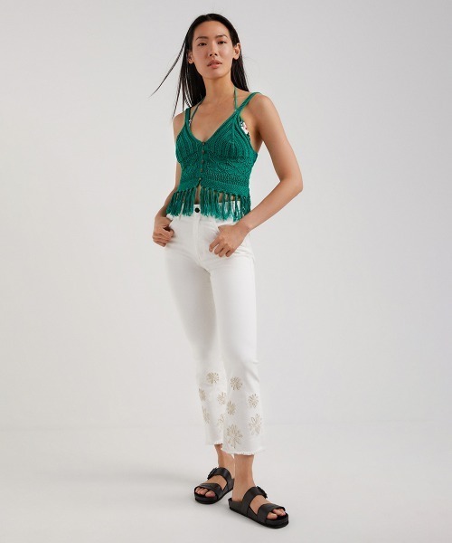 Desigual（デシグアル）の「クロシェ編み トップ（Tシャツ/カットソー・レディース・グリーン・XL/S/M/L/XS）」の4枚目の写真