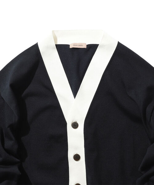 BEAMS LIGHTS（ビームスライツ）の「BEAMS LIGHTS / カラーヘム カーディガン（カーディガン/ボレロ・メンズ・ネイビー/グレー・SMALL/MEDIUM/LARGE）」の3枚目の写真