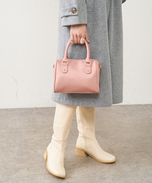 OLIVE des OLIVE（オリーブデオリーブ）の「ボストンバッグ（ショルダーバッグ・レディース・ブラック/ベージュ/オフホワイト/ピンク・FREE）」の11枚目の写真