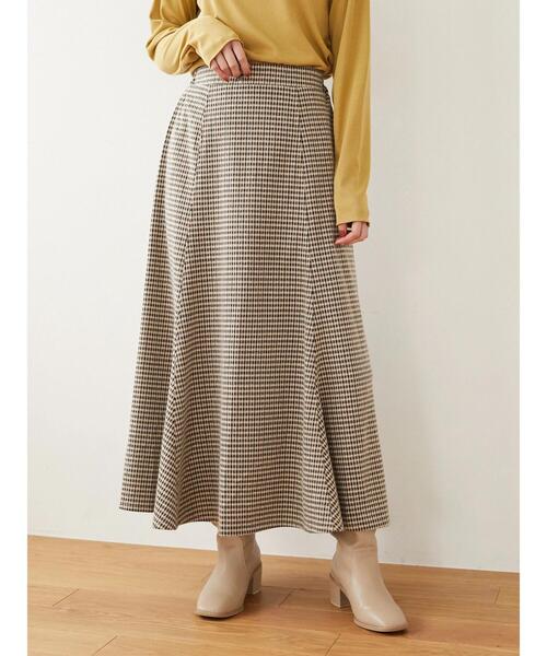 ELENCARE DUE（エレンカーレデュエ）の「・ELENCARE DUE チェックマーメイドスカート＊（スカート・レディース・ブラック/ベージュ/グリーン/アイボリー・FREE）」の3枚目の写真