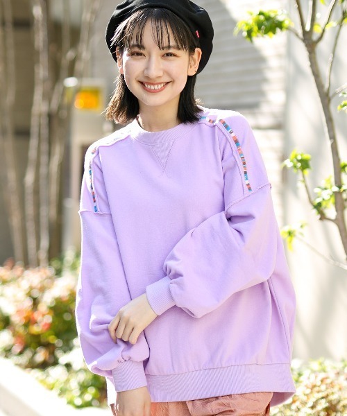 チチカカ（チチカカ）の「フロスティーカラースウェットプルオーバー（スウェット・レディース・パープル/ピンク/イエロー/グリーン・FREE）」の3枚目の写真