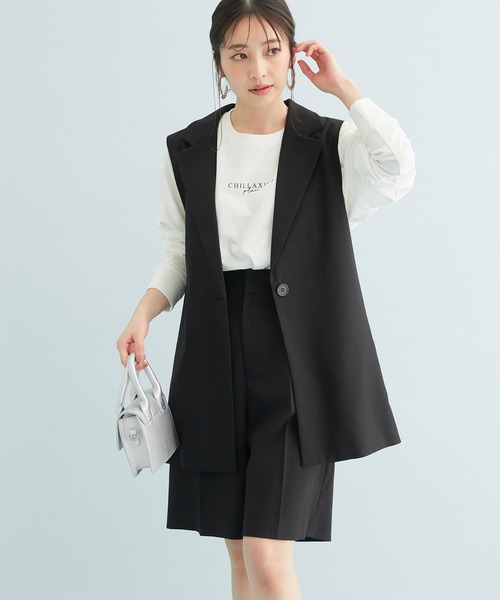 VIS（ビス）の「【セットアップ対応】テーラードジレ（ベスト・レディース・ブラック/ミント/ベージュ・FREE）」の6枚目の写真