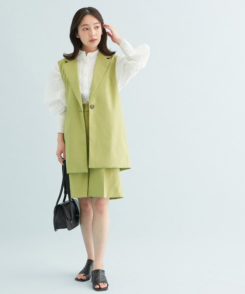 VIS（ビス）の「【セットアップ対応】テーラードジレ（ベスト・レディース・ブラック/ミント/ベージュ・FREE）」の8枚目の写真