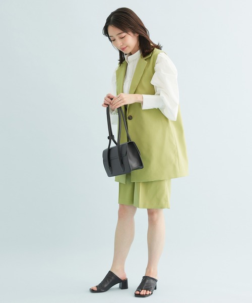 VIS（ビス）の「【セットアップ対応】テーラードジレ（ベスト・レディース・ブラック/ミント/ベージュ・FREE）」の9枚目の写真