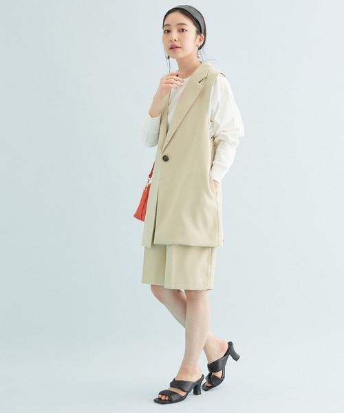 VIS（ビス）の「【セットアップ対応】テーラードジレ（ベスト・レディース・ブラック/ミント/ベージュ・FREE）」の11枚目の写真