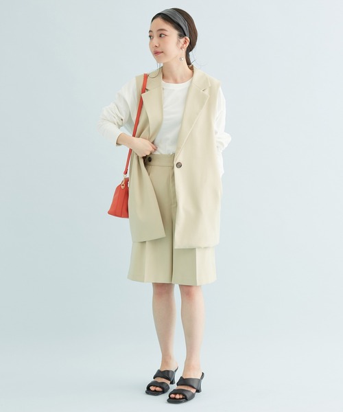 VIS（ビス）の「【セットアップ対応】テーラードジレ（ベスト・レディース・ブラック/ミント/ベージュ・FREE）」の12枚目の写真