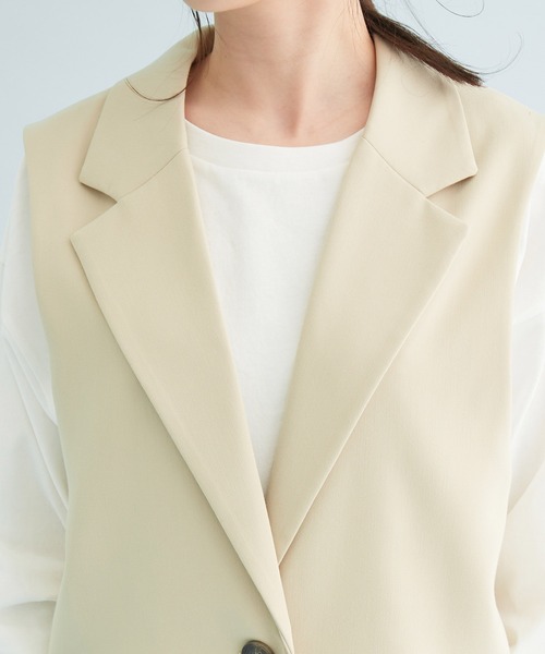 VIS（ビス）の「【セットアップ対応】テーラードジレ（ベスト・レディース・ブラック/ミント/ベージュ・FREE）」の18枚目の写真
