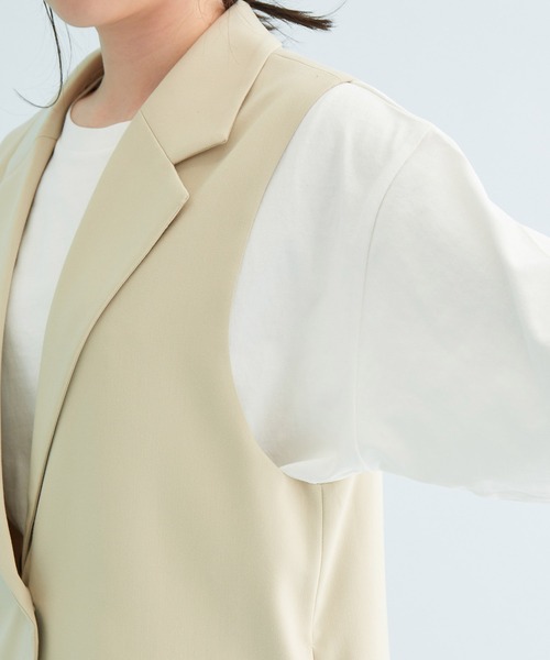 VIS（ビス）の「【セットアップ対応】テーラードジレ（ベスト・レディース・ブラック/ミント/ベージュ・FREE）」の19枚目の写真