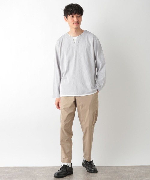 GLOBAL WORK(グローバルワーク)の「キーネックレイヤードT/長袖/260974(Tシャツ/カットソー・メンズ・ライトグレー/ベージュ/ネイビー/ミント・SMALL/MEDIUM/LARGE)」の9枚目の写真