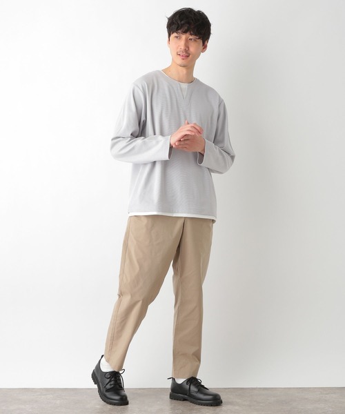 GLOBAL WORK(グローバルワーク)の「キーネックレイヤードT/長袖/260974(Tシャツ/カットソー・メンズ・ライトグレー/ベージュ/ネイビー/ミント・SMALL/MEDIUM/LARGE)」の10枚目の写真