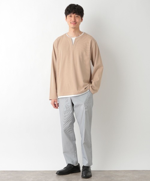 GLOBAL WORK(グローバルワーク)の「キーネックレイヤードT/長袖/260974(Tシャツ/カットソー・メンズ・ライトグレー/ベージュ/ネイビー/ミント・SMALL/MEDIUM/LARGE)」の12枚目の写真