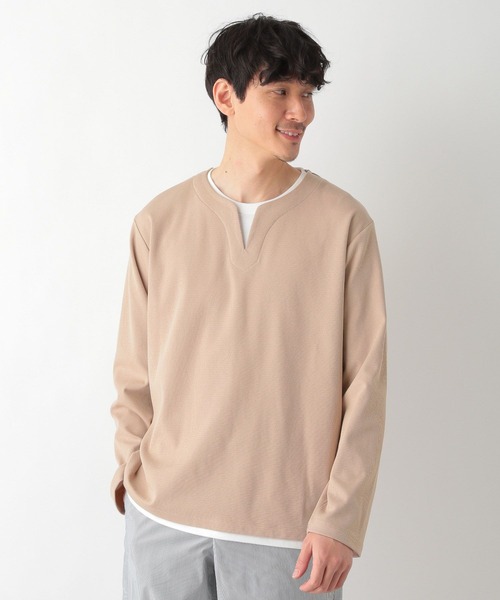 GLOBAL WORK(グローバルワーク)の「キーネックレイヤードT/長袖/260974(Tシャツ/カットソー・メンズ・ライトグレー/ベージュ/ネイビー/ミント・SMALL/MEDIUM/LARGE)」の14枚目の写真