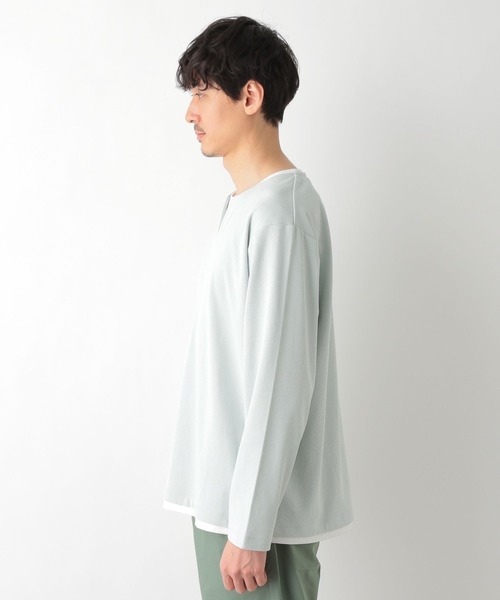 GLOBAL WORK(グローバルワーク)の「キーネックレイヤードT/長袖/260974(Tシャツ/カットソー・メンズ・ライトグレー/ベージュ/ネイビー/ミント・SMALL/MEDIUM/LARGE)」の19枚目の写真