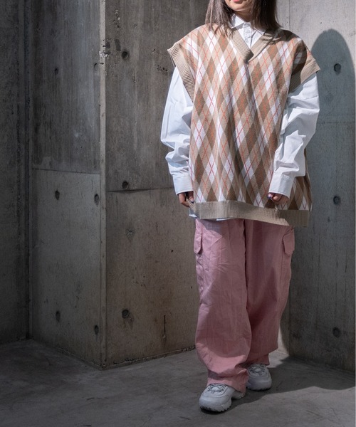 JOHN'S CLOSET（ジョンズクローゼット）の「【i】アーガイルジャガードビッグサイズベスト（ベスト・メンズ・グリーン/ベージュ/チャコール・LARGE/X-LARGE/MEDIUM）」の12枚目の写真