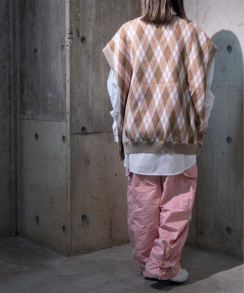 JOHN'S CLOSET（ジョンズクローゼット）の「【i】アーガイルジャガードビッグサイズベスト（ベスト・メンズ・グリーン/ベージュ/チャコール・LARGE/X-LARGE/MEDIUM）」の8枚目の写真