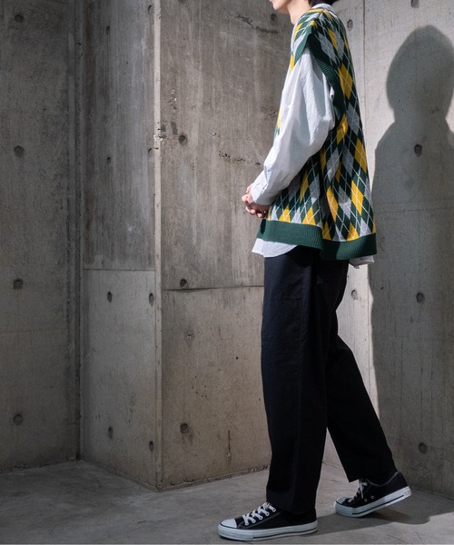 JOHN'S CLOSET（ジョンズクローゼット）の「【i】アーガイルジャガードビッグサイズベスト（ベスト・メンズ・グリーン/ベージュ/チャコール・LARGE/X-LARGE/MEDIUM）」の10枚目の写真