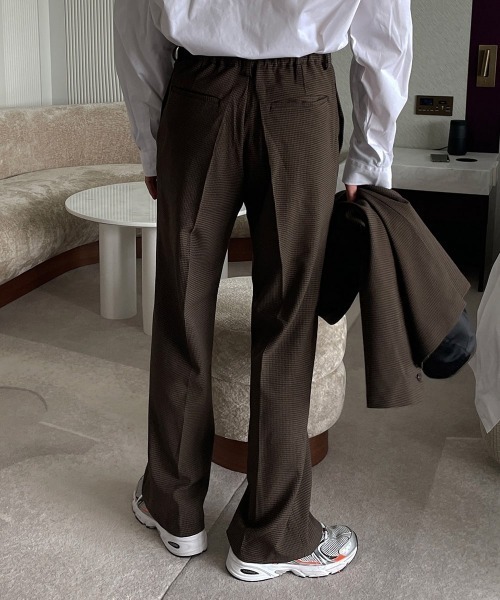 ASCLO(エジュクロ)の「ASCLO Newtro Bootcut Slacks(スラックス・メンズ・ブラック/ベージュ/チェック・LARGE/MEDIUM)」の18枚目の写真