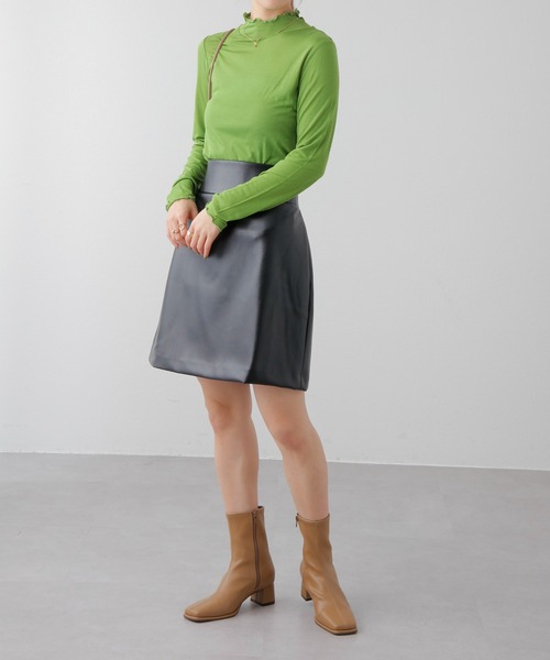 COLONY 2139（コロニートゥーワンスリーナイン）の「リサイクルレザータッチバックZIPミニスカート（スカート・レディース・ブラック・FREE）」の8枚目の写真