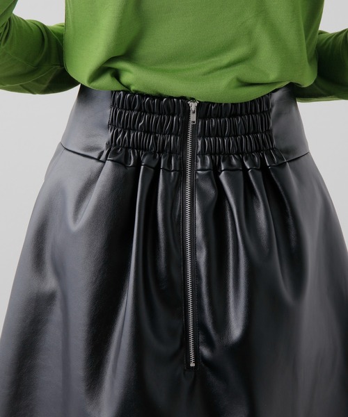COLONY 2139（コロニートゥーワンスリーナイン）の「リサイクルレザータッチバックZIPミニスカート（スカート・レディース・ブラック・FREE）」の9枚目の写真