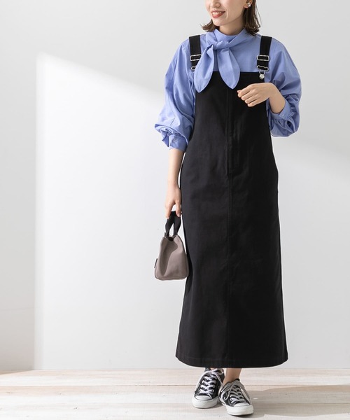 URBAN RESEARCH Sonny Label(アーバンリサーチサニーレーベル)の「フロントジップジャンパースカート(ワンピース・レディース・ベージュ/スミクロ・FREE)」の2枚目の写真