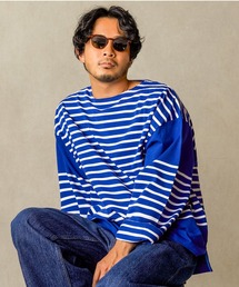 AMERICAN RAG CIE | パネルボーダーボートネックオーバーサイズTee(Tシャツ/カットソー)