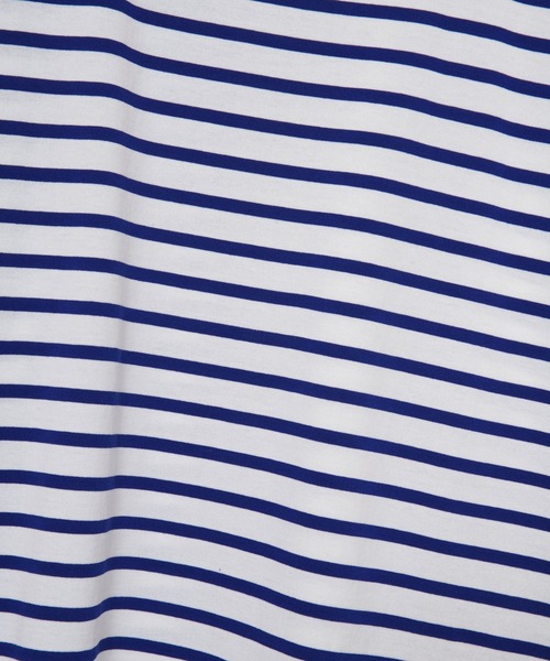 AMERICAN RAG CIE（アメリカンラグシー）の「パネルボーダーボートネックオーバーサイズTee（Tシャツ/カットソー・メンズ・ブルー系/グリーン系/ホワイト系・MEDIUM/LARGE）」の7枚目の写真