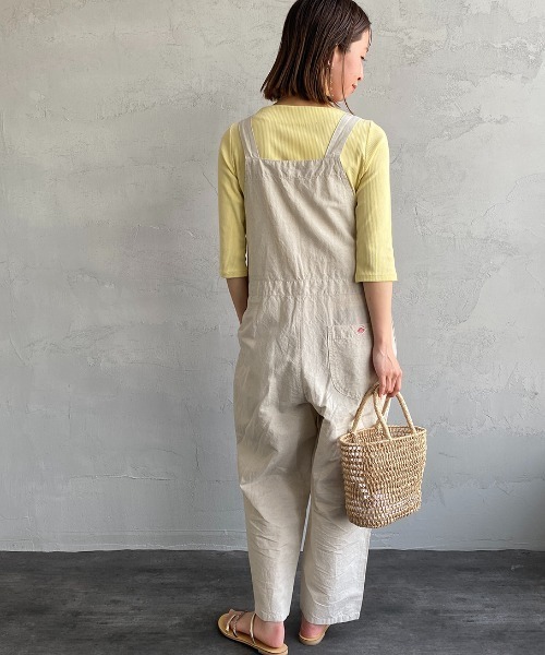 DANTON リネンオーバーオール 36(M) DANTON(ダントン) コットンリネンサロペット36