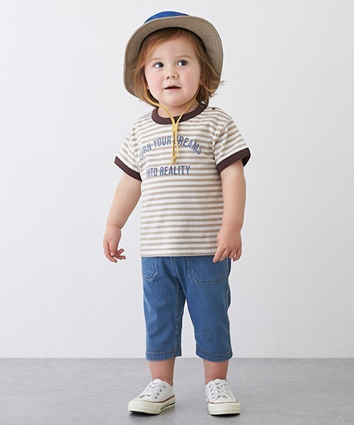 petit main（プティマイン）の「【スマイルシリーズ】テーパードパンツ（7分丈）（デニムパンツ・キッズ・ベージュ/ネイビー/カーキ/ブルー/マルチ・80ｃｍ/90cm/110cm/120cm/130cm/100cm）」の5枚目の写真