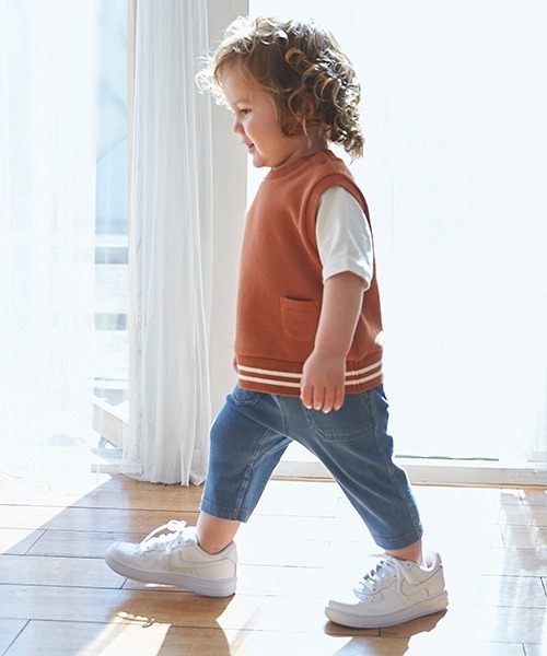 petit main（プティマイン）の「【スマイルシリーズ】テーパードパンツ（7分丈）（デニムパンツ・キッズ・ベージュ/ネイビー/カーキ/ブルー/マルチ・80ｃｍ/90cm/110cm/120cm/130cm/100cm）」の21枚目の写真