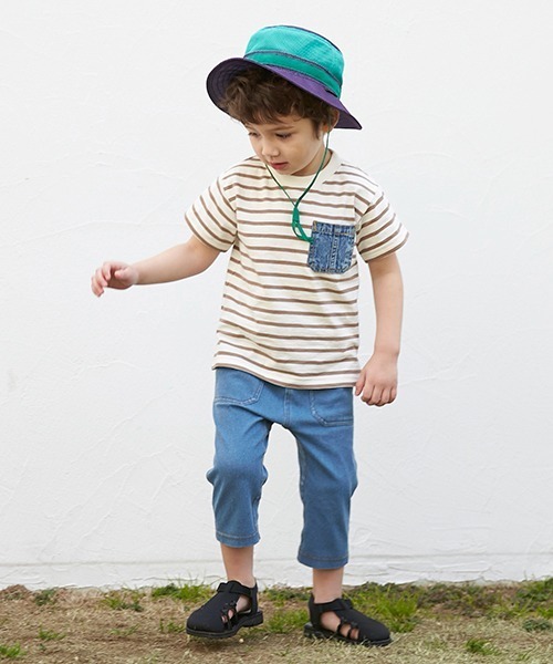 petit main（プティマイン）の「【スマイルシリーズ】テーパードパンツ（7分丈）（デニムパンツ・キッズ・ベージュ/ネイビー/カーキ/ブルー/マルチ・80ｃｍ/90cm/110cm/120cm/130cm/100cm）」の19枚目の写真