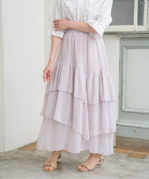 ems excite（エムズエキサイト）の「イレヘムティアードSK（スカート・レディース・ライトブルー/オフホワイト/ピンク・FREE）」の3枚目の写真