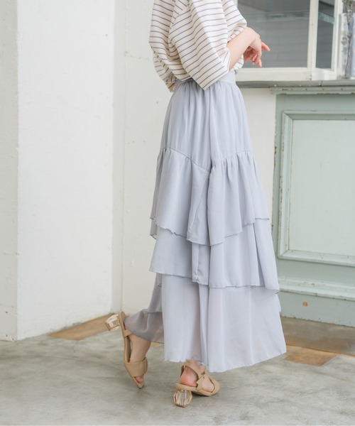 ems excite（エムズエキサイト）の「イレヘムティアードSK（スカート・レディース・ライトブルー/オフホワイト/ピンク・FREE）」の14枚目の写真