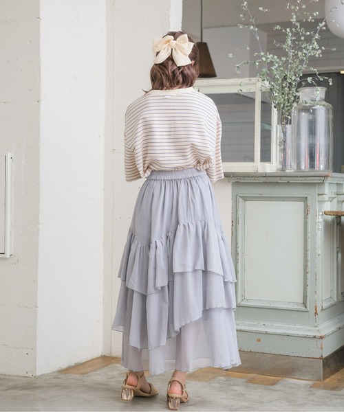 ems excite（エムズエキサイト）の「イレヘムティアードSK（スカート・レディース・ライトブルー/オフホワイト/ピンク・FREE）」の22枚目の写真