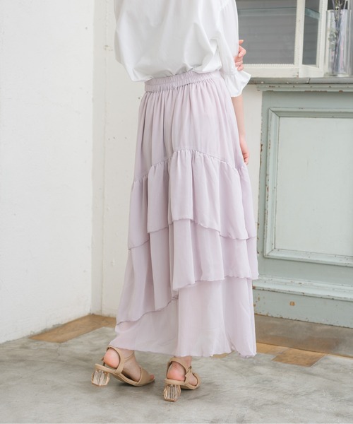 ems excite（エムズエキサイト）の「イレヘムティアードSK（スカート・レディース・ライトブルー/オフホワイト/ピンク・FREE）」の6枚目の写真