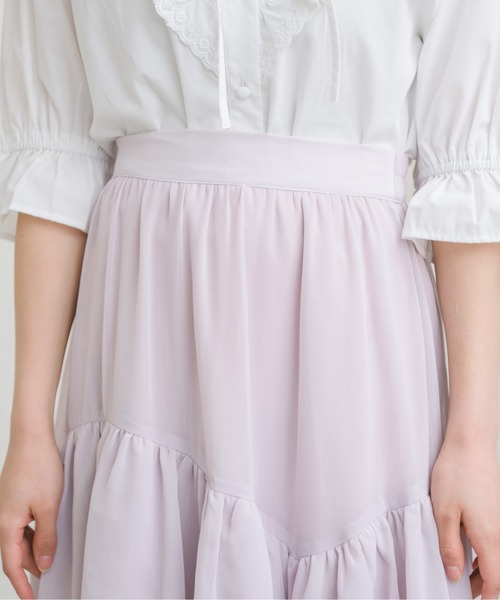 ems excite（エムズエキサイト）の「イレヘムティアードSK（スカート・レディース・ライトブルー/オフホワイト/ピンク・FREE）」の9枚目の写真